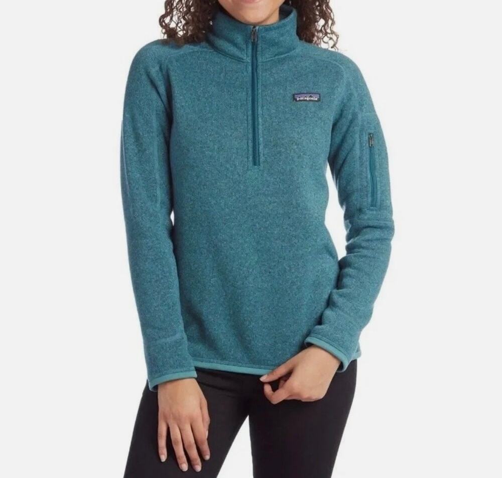 Patagonia Better Sweater 1/4 Zip Fleece Pullover Blue Women's Size XL